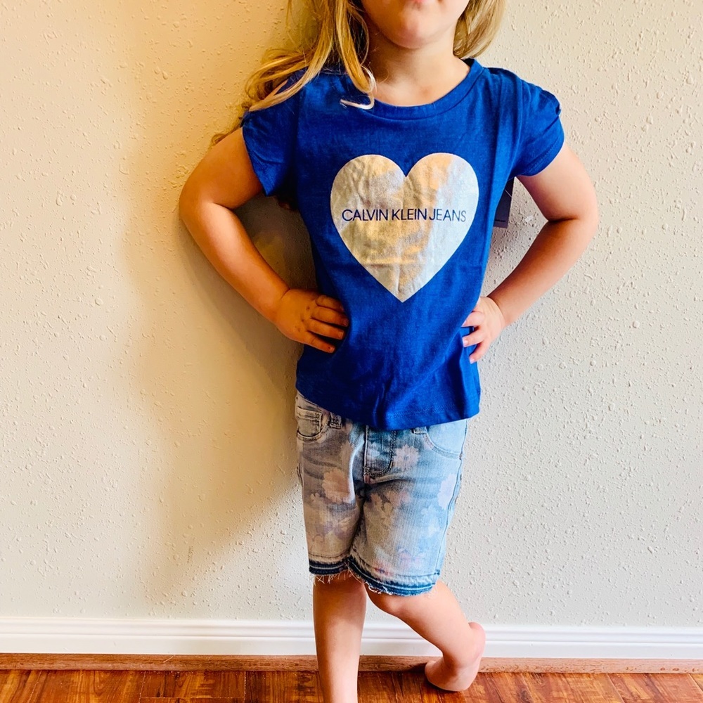 Calvin Klein Jeans Girls Blue Tee/Sz:4T/NWT